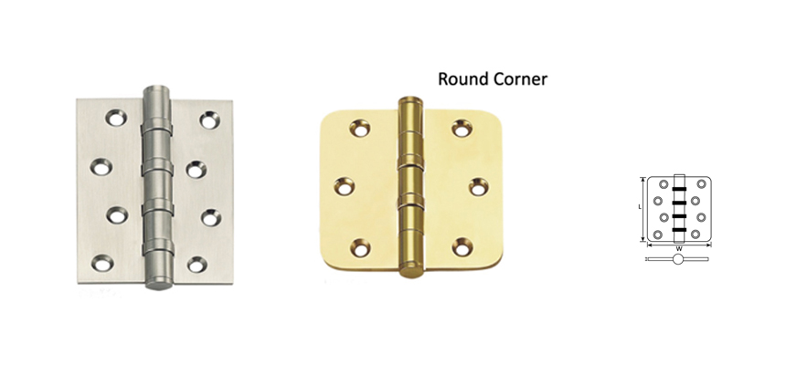 Solid Brass Hinge,Flat Head,with Ball Bearing